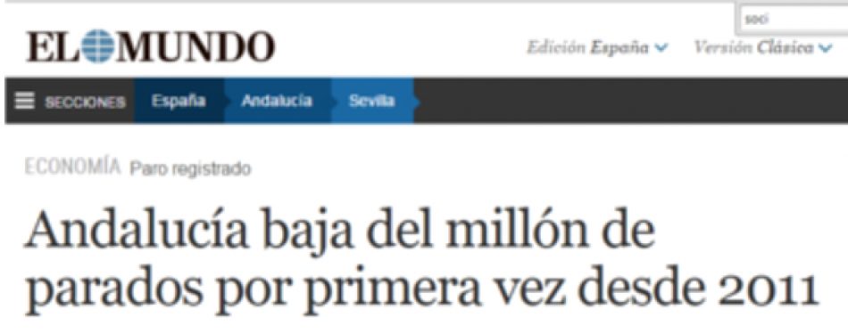 ¿Como es posible que Andalucía encabece la “bajada del paro”…y la destrucción de empleo?