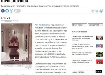 Lo más leído en elpais.com el 8 de marzo: “Kim Kardashian se desnuda para demostrar que su dieta funciona”