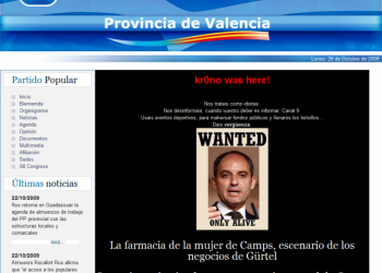 Hackean la pagina web del PP de la provincia de Valencia