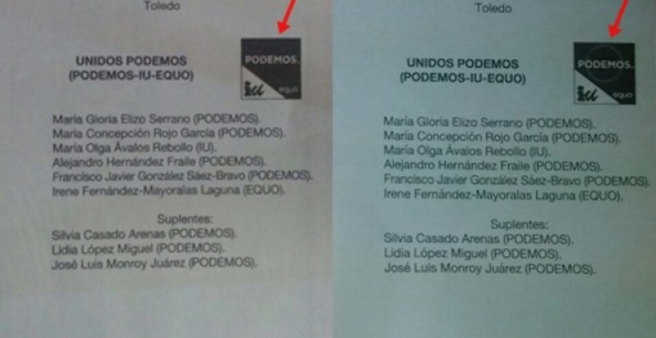 La JEP de Toledo, da por validos los votos nulos de Unidos Podemos, del 26J