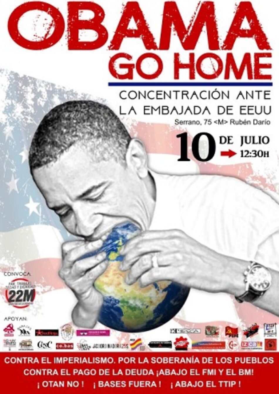 «Obama go home»: Protesta en Madrid contra la visita del presidente de EE.UU.