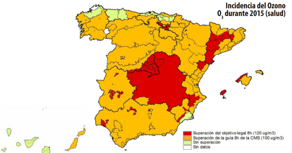 Queja contra el Estado español por no adoptar planes de ozono en las zonas más afectadas