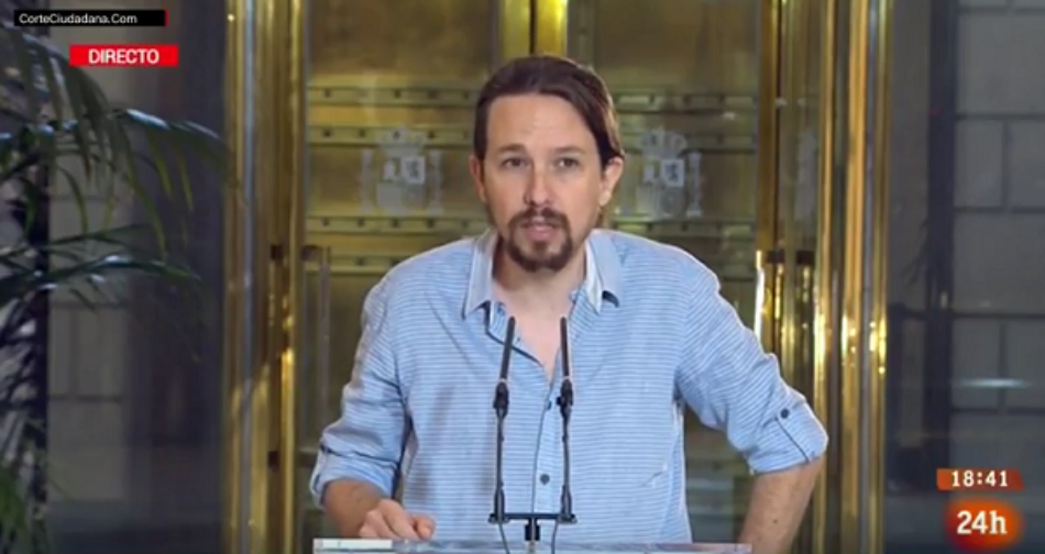 Pablo Iglesias: «lo lógico es explorar la vía que nosotros hemos indicado muchas veces. El PSOE tiene que elegir»