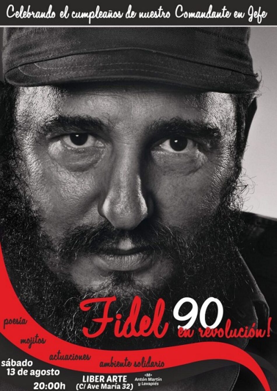 Emotiva velada en el barrio de Lavapiés por el 90 cumpleaños de Fidel Castro