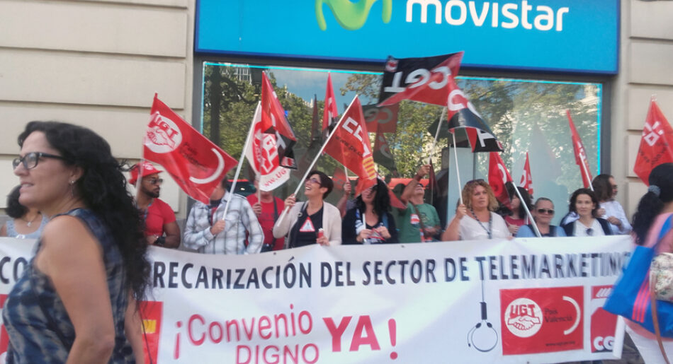 En Valencia, una concentración unitaria protesta hoy contra la precariedad del sector de Contact Center