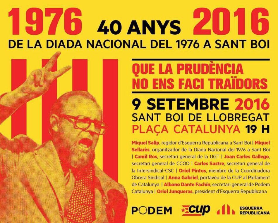 Organitzen acte «1976-2016 40 anys de la Diada Nacional de 1976 a Sant Boi»