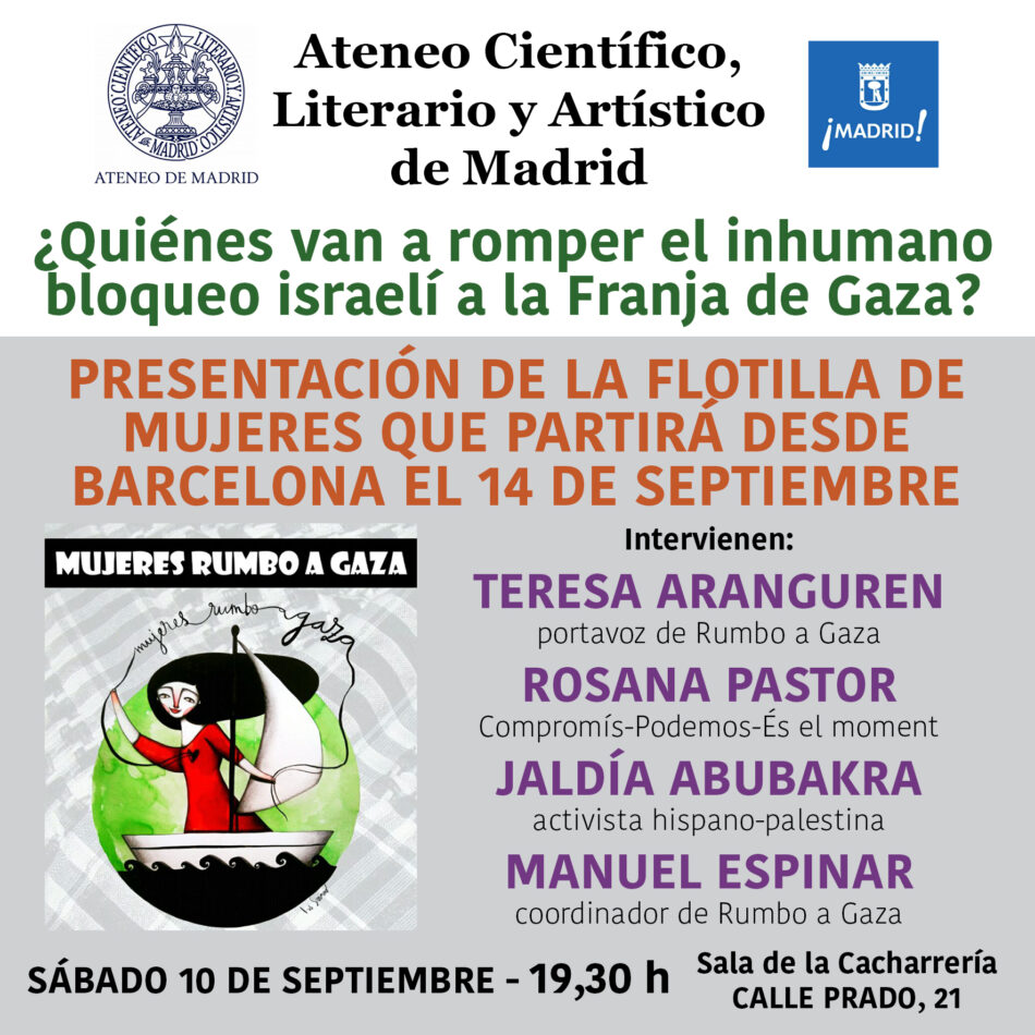 Presentación en Ateneo de Madrid de pasajera de Mujeres Rumbo a Gaza