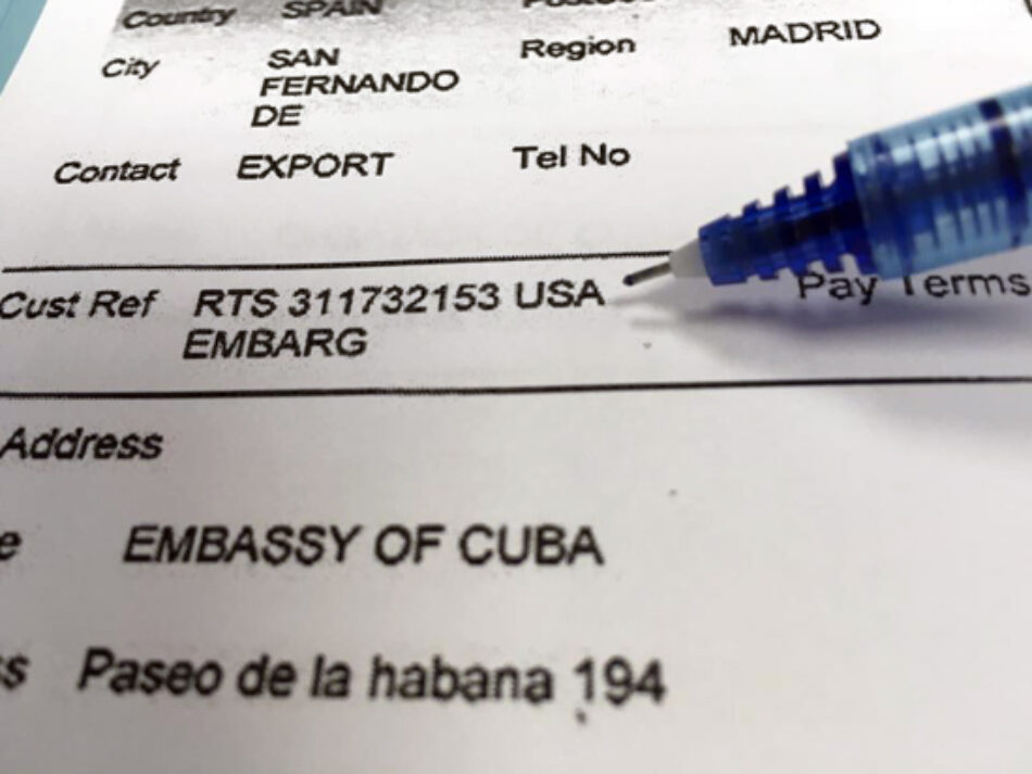 Embajada de Cuba en Madrid denuncia nuevo caso de bloqueo de EEUU: mensajería TNT rescinde servicios a sus consulados