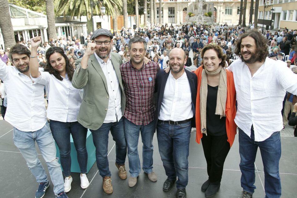 Luís Villares é arroupado por Ada Colau e  os alcaldes do cambio no seu mitin central na Coruña