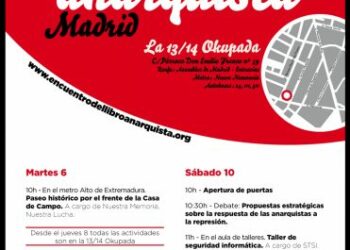 XIV Encuentro del libro anarquista de Madrid. 9, 10 y 11 de diciembre