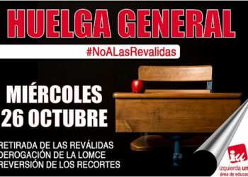 Izquierda Unida muestra su «total apoyo» a la huelga educativa del 26O contra las reválidas