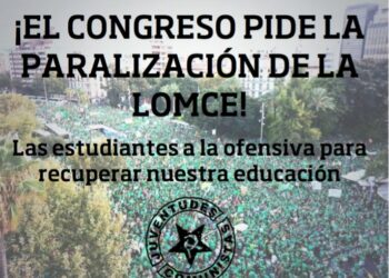 Las Juventudes Comunistas celebran el debate de paralización de la LOMCE en el Congreso