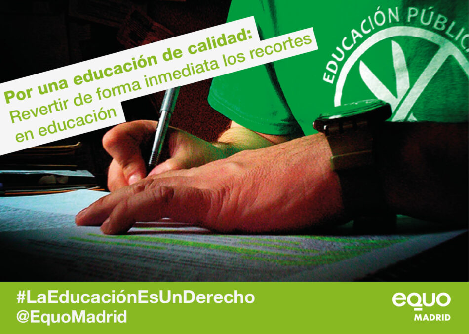 EQUO apoya la huelga general educativa y reclama la derogación de la LOMCE