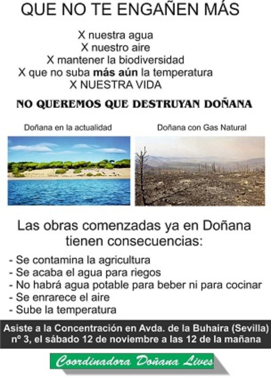 Apoyan la acción de la Coordinadora Doñana Lives