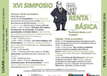 La Facultad de Economía y Empresa de Sarriko acogerá el XVI Simposio sobre Renta Básica