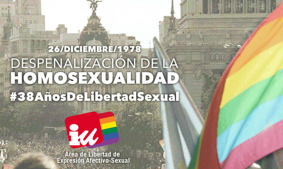 Comunicado por el 38º aniversario de la despenalización de la homosexualidad en el estado español