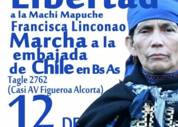 Convocatoria marcha por la libertad a la Machi Mapuche Francisca Linconao en Chile