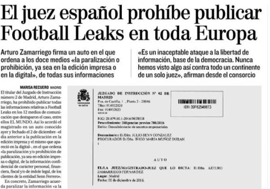 IU registra una batería de iniciativas en el Congreso y en Bruselas para aclarar las revelaciones de «Football Leaks» sobre la presunta evasión de impuestos de varios jugadores