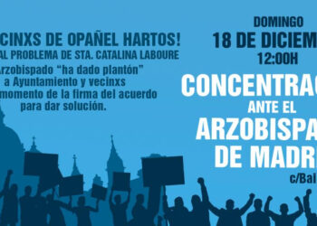 Los vecinos de Opañel protestan ante el Arzobispado por bloquear la solución al conflicto con la parroquia de “los kikos”