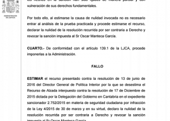 Un juez desestima la multa contra un miembro de la PAH por una acción pacífica