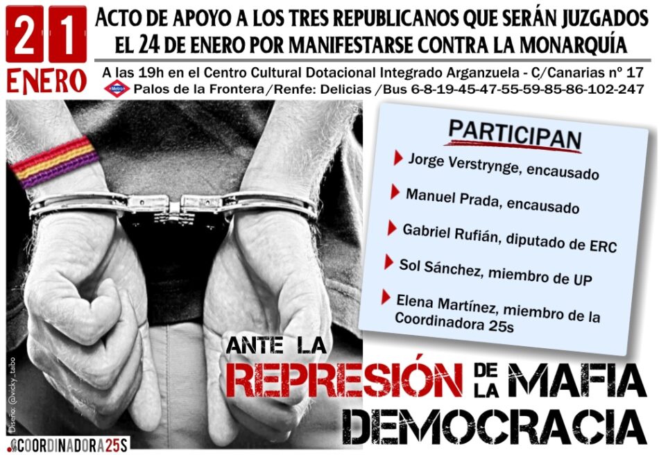 Acto de apoyo ante el juicio a tres republicanos