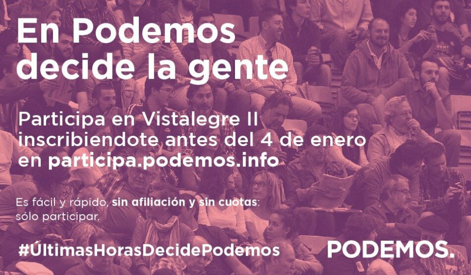 El Equipo Técnico de Podemos fija el calendario para Vistalegre II