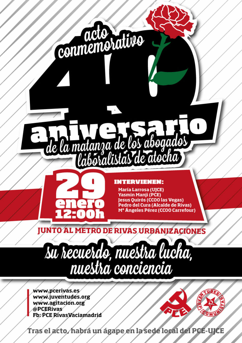 Acto conmemorativo por el 40 aniversario de la matanza de los abogados laboralistas de Atocha