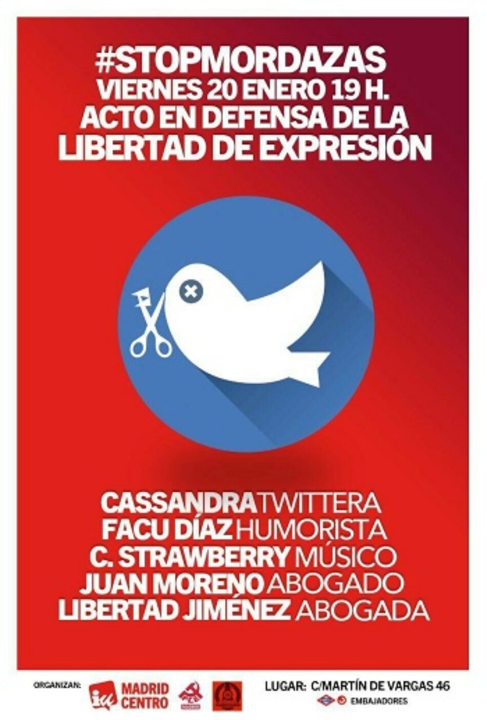 IU y el PCE organizan un acto en defensa de la libertad de expresión