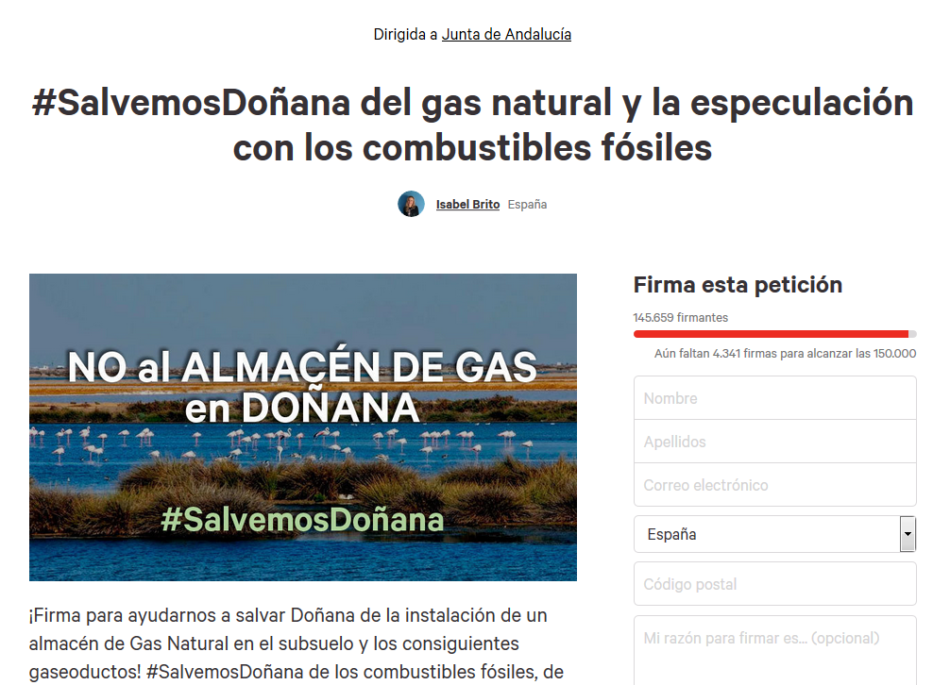 EQUO pide explicaciones al gobierno de Rajoy por los 6,3 millones euros que concede a Gas Natural Fenosa por sus actividades en Doñana