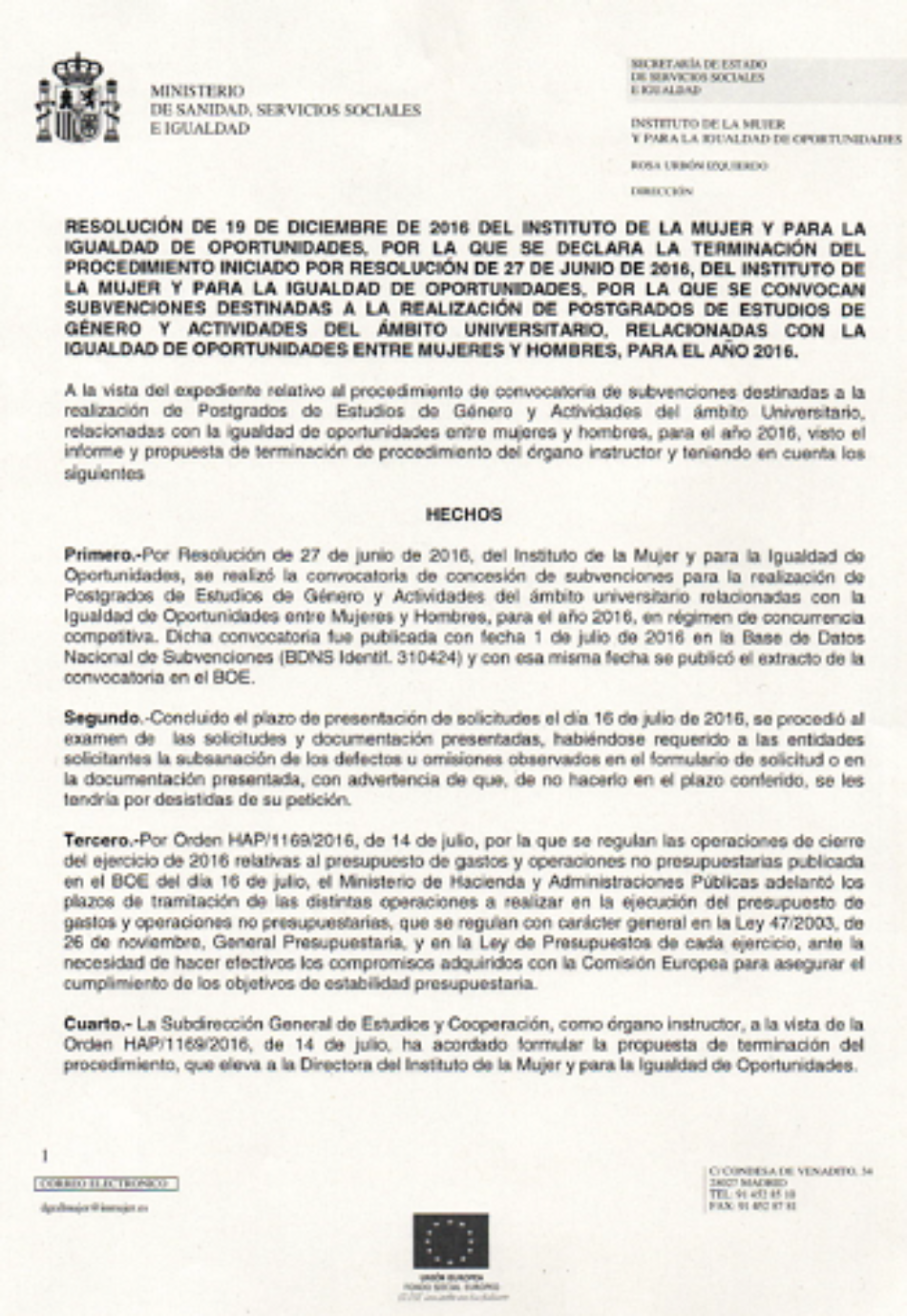 Las Universidades se reúnen en Madrid para pedir explicaciones por el fin de la financiación a los Estudios de Género