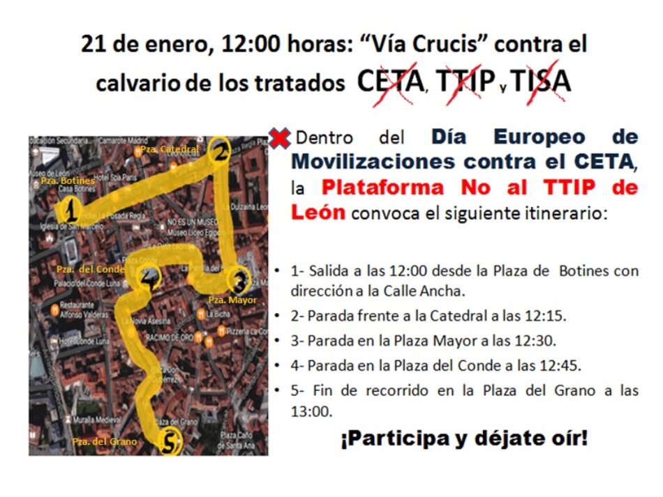 Vía Crucis reivindicativo contra el tratado CETA