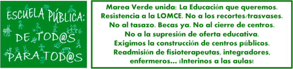 Calendario de acciones de la Marea Verde Madrid para la semana del 23 al 29 de mayo de 2016