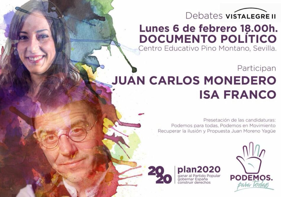 Isabel Franco y Juan Carlos Monedero defienden en Sevilla el documento político de Pablo Iglesias