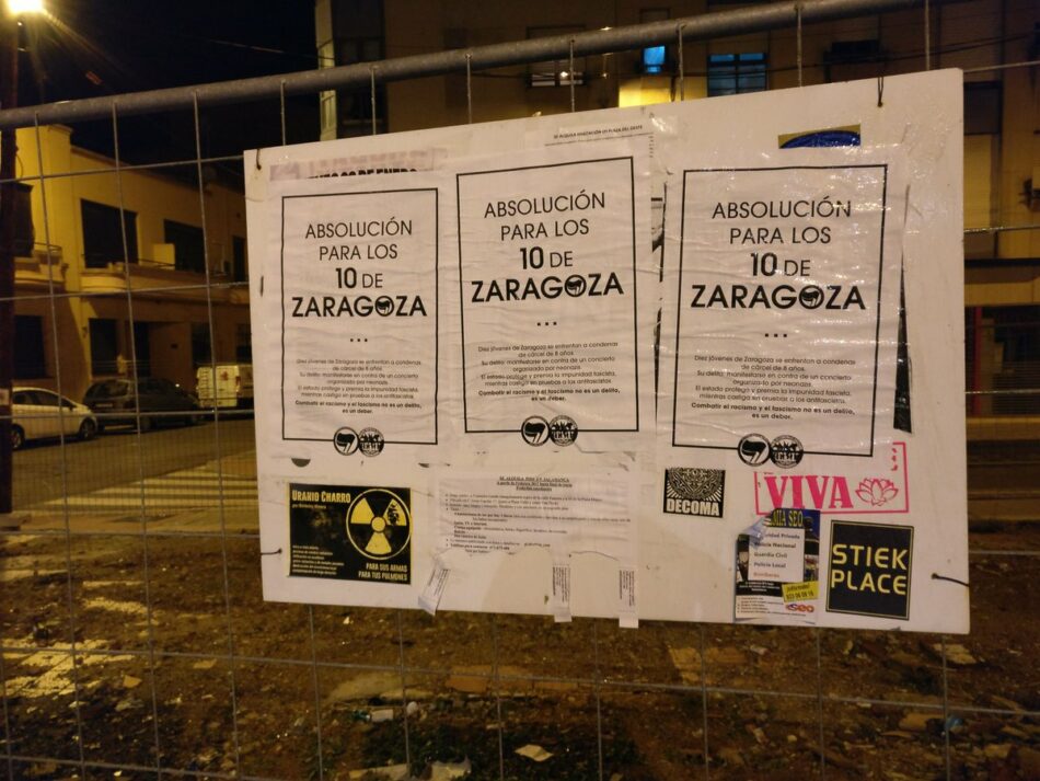 El juicio a los 10 antifascistas de Zaragoza se aplaza al mes de octubre