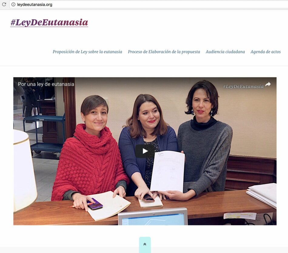 Unidos Podemos lanza la web leydeeutanasia.org