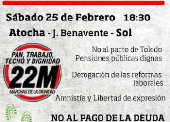 La CGT tomará las calles este sábado junto a las Marchas de la Dignidad en defensa de las Pensiones Públicas y de “Lo Público y lo Común”