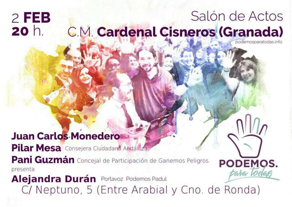 Juan Carlos Monedero presentará en Granada el proyecto de Podemos Para Todas