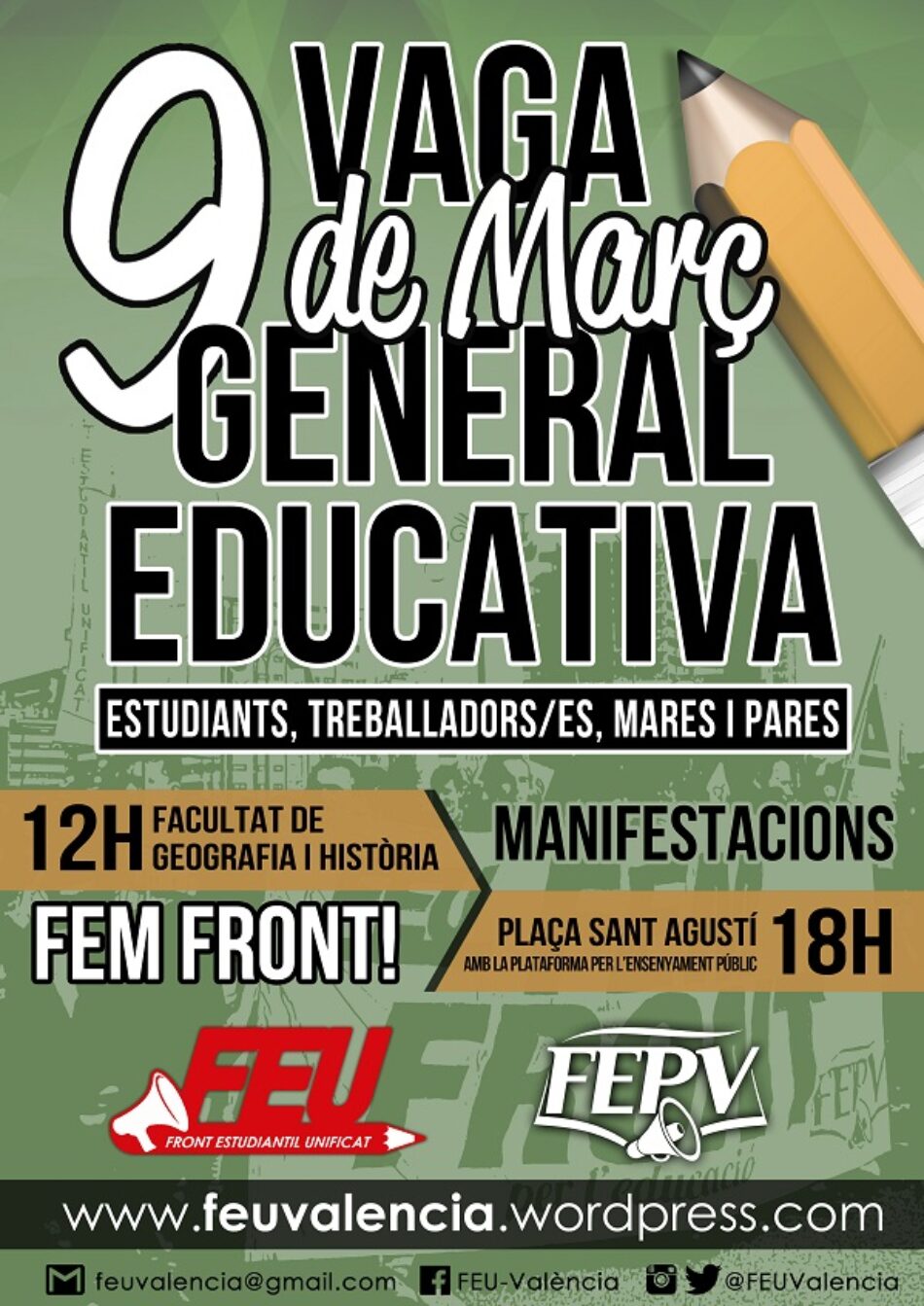 Vaga General Educativa del 9 de Marrç