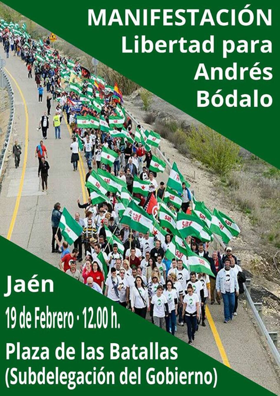 19F: manifestación en Jaén por la libertad de Andrés Bódalo