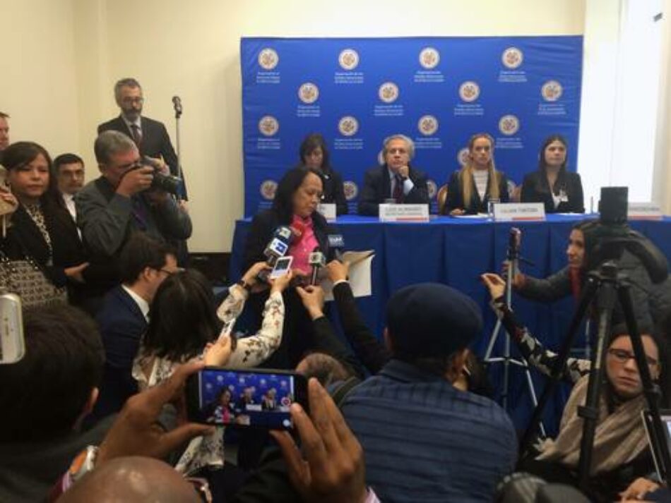 Embajadora venezolana ante la OEA interrumpe rueda de prensa de Almagro