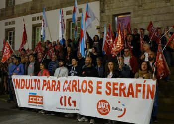 CIG, CCOO e UGT piden reunirse de inmediato ca Subdelegada do Goberno en Pontevedra para esixir o indulto de Carlos e Serafín