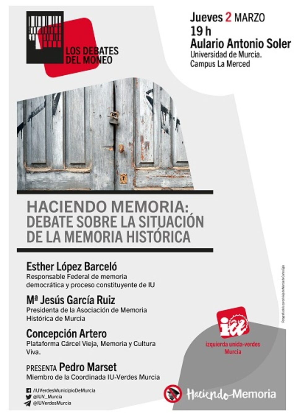 Memoria o barbarie. IU debate este jueves cómo recuperar historias de represión como las de la Cárcel Vieja