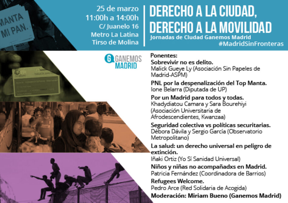 Jornadas de Ciudad Ganemos Madrid, » Derecho a la ciudad, derecho a la movilidad»