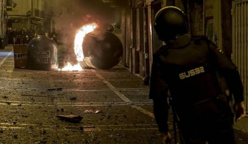 Euskal Herria: Serios incidentes en Iruña en choque policial contra manifestantes