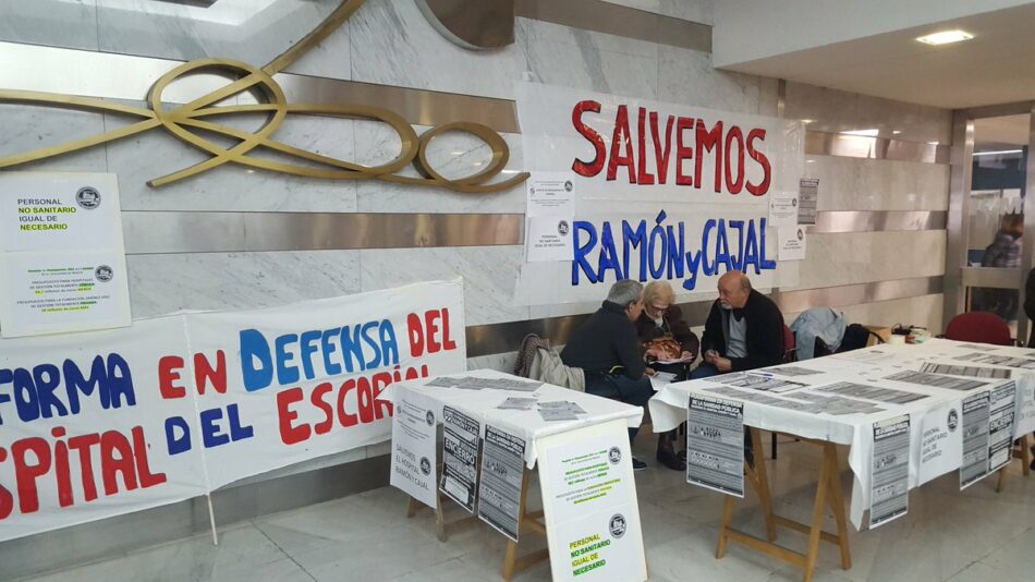 Encierro en el Hospital Ramón y Cajal contra los recortes en Sanidad