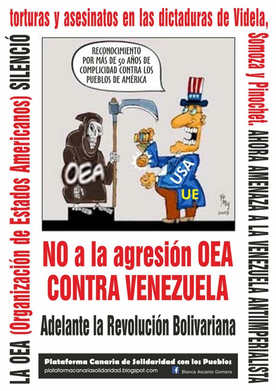 Despliegan campaña en Gran Canarias en apoyo a Venezuela ante la agresión desde la OEA