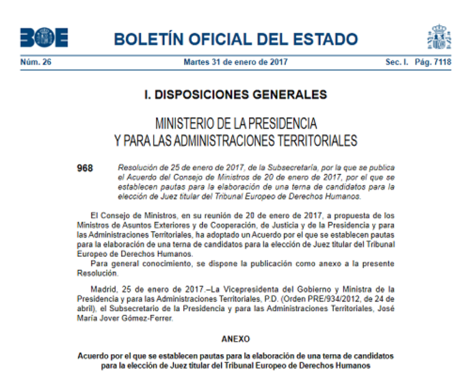 Jueces para la Democracia se opone al límite de edad para acceder al Tribunal Europeo de Derechos Humanos