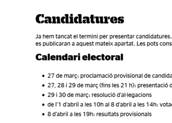 El dia 1 d’abril s’inicia el procés de votació d’Un País en Comú