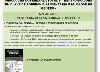 «Gobernanza Local, Soberanía Alimentaria e Igualdad de Género»: en marcha la primera acción formativa en el mes dedicado a la Merindad de Sangüesa