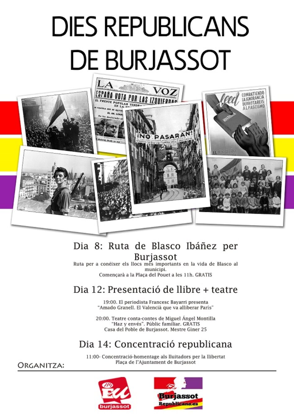 Los Días republicanos de EU llegan a Burjassot con teatro y una ruta de Blasco Ibáñez